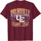 Evansville Purple Aces Kicking It Team Officially Licensed T-Shirt - T-Shirt | Maroon
