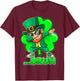 Funny St.Patrick's Day Bruh Leprechaun Dabbing Dab Shamrock T-Shirt - T-Shirt | Maroon
