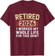 Retired 2026 Funny Retirement Humor Vintage Style Design T-Shirt - T-Shirt | Maroon