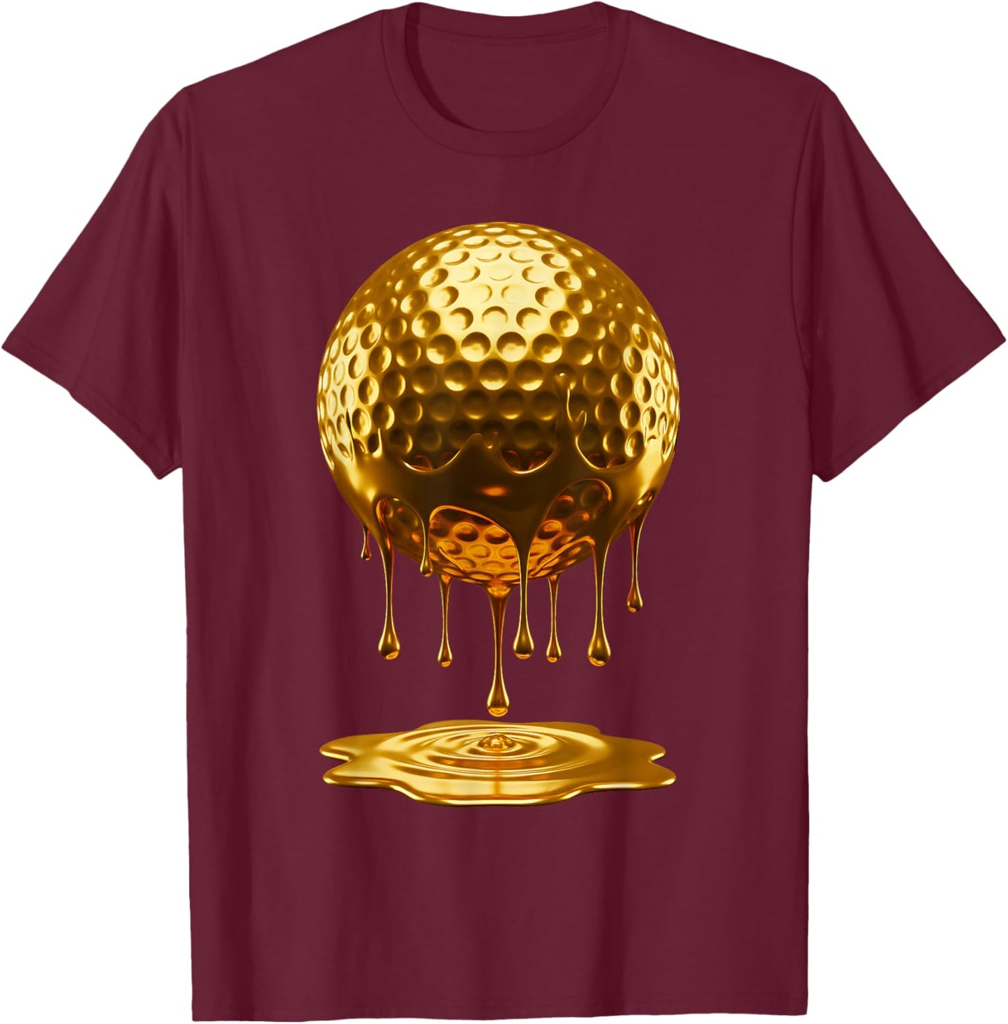 Golf Dripping Drip Gold Sport Player Coach Golfer Golfing T-Shirt - T-Shirt | Maroon