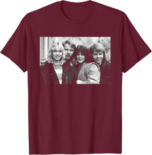 ABBA Swedish Pop Group Portrait Arrival Promo 1976 T-Shirt - T-Shirt | Maroon