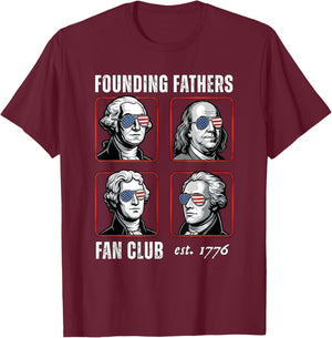 Founding Fathers Fan Club Funny History Teacher T-Shirt - T-Shirt | Maroon