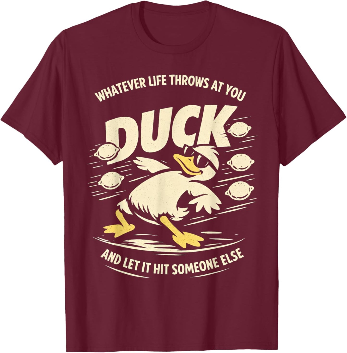 Funny Duck Lemons Men Women Kids T-Shirt - T-Shirt | Maroon