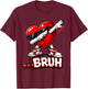 Valentines Day Bruh Dabbing Funny Valentines Heart Boys Kids T-Shirt - T-Shirt | Maroon