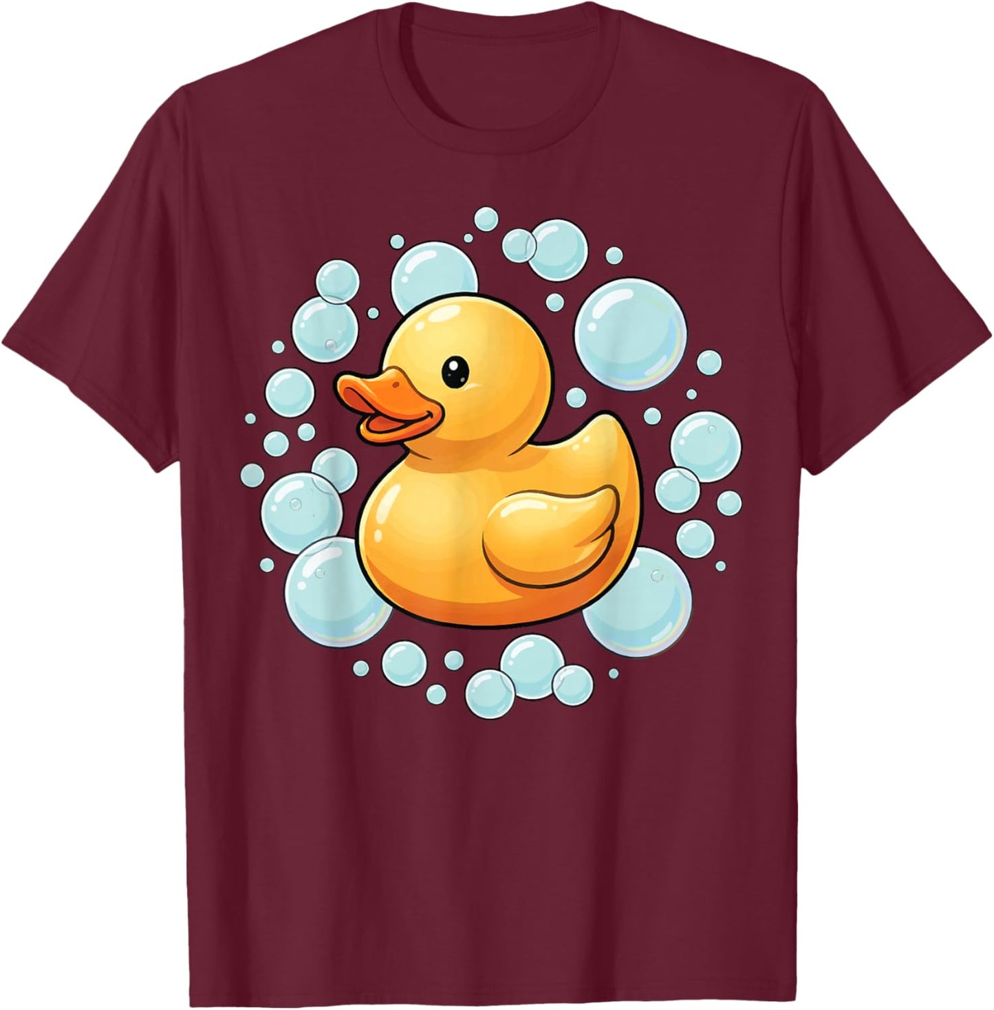 Rubber Duck Bubbles T-Shirt - T-Shirt | Maroon