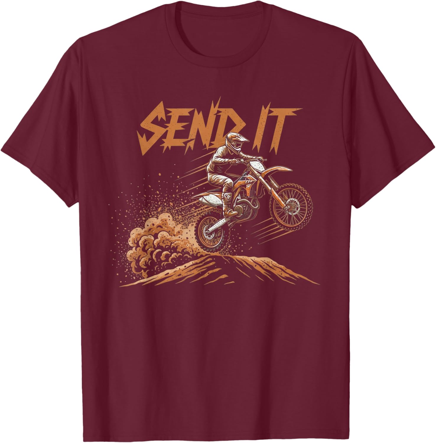 Dirt Bike Lovers Motocross Motorbike Racing MX Off Road Life T-Shirt - T-Shirt | Maroon