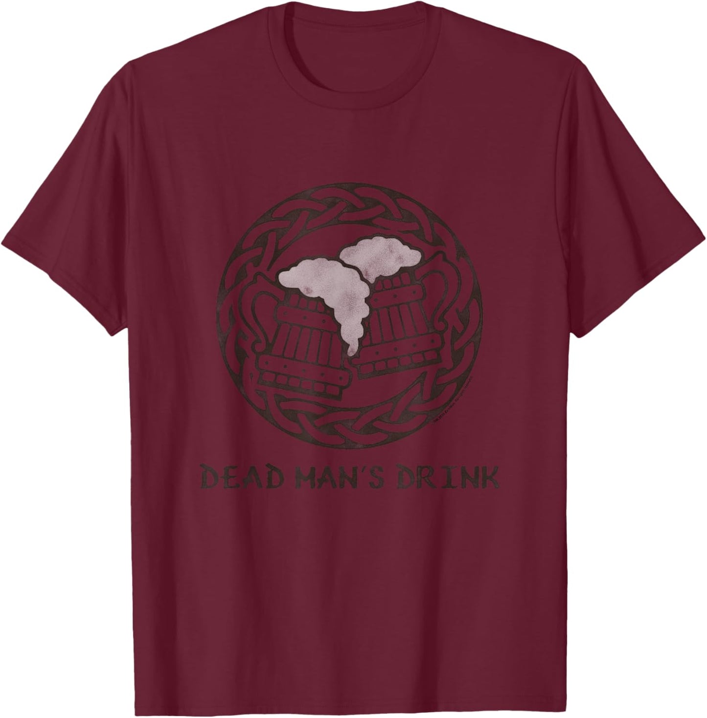Dead Man's Drink Falkreath Tavern Video Game T-Shirt - T-Shirt | Maroon