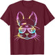 Happy Easter Hip Hop Bunny Tie Dye Sunglasses Men Boys Kids T-Shirt - T-Shirt | Maroon