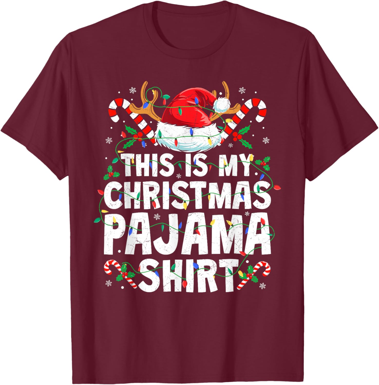 Christmas Women This is My Christmas Pajama Shirt T-Shirt - T-Shirt | Maroon