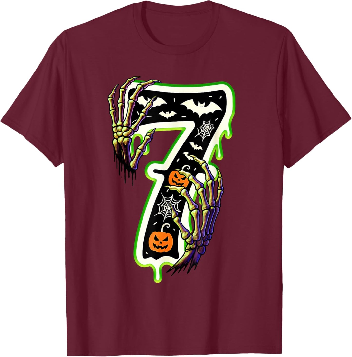 Six Seven Meme 6 7 67 Halloween Skeleton Couple Costume T-Shirt - T-Shirt | Maroon