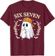Six Seven 67 Meme Funny Ghost Halloween 6 7 Couple Matching T-Shirt - T-Shirt | Maroon