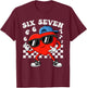 Six Seven 6 7 Meme Heart Funny Valentines Day Boys Kids T-Shirt - T-Shirt | Maroon