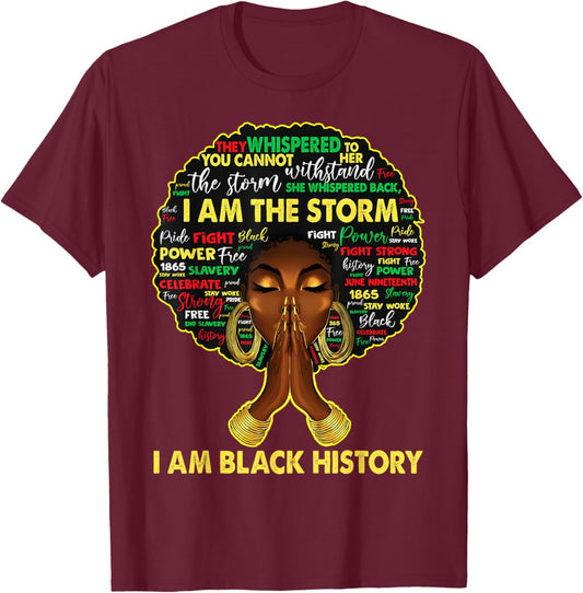 I'm Black History African American Pride Afro Girl Women T-Shirt - T-Shirt | Maroon
