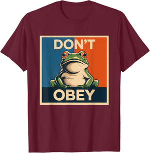Portland Frog Don't Obey T-Shirt - T-Shirt | Maroon