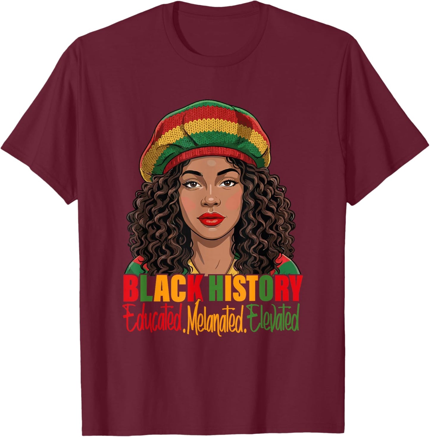 Black History Month African American T-Shirt - T-Shirt | Maroon