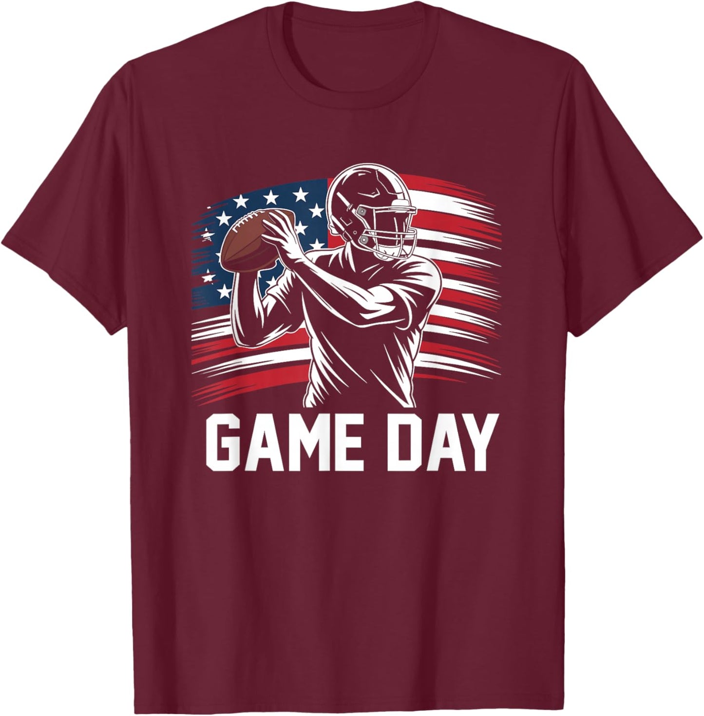 Game Day American Football Player Team Coach Men Women Boys T-Shirt - T-Shirt | Maroon