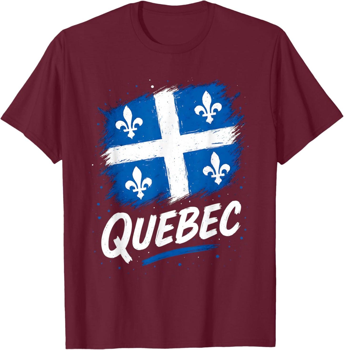 Quebec Flag Canadian Quebecois Quebecer Pride T-Shirt - T-Shirt | Maroon