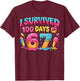 Funny Kids 6 7 100th Day Teacher I Survived 100 Days 67 T-Shirt - T-Shirt | Maroon
