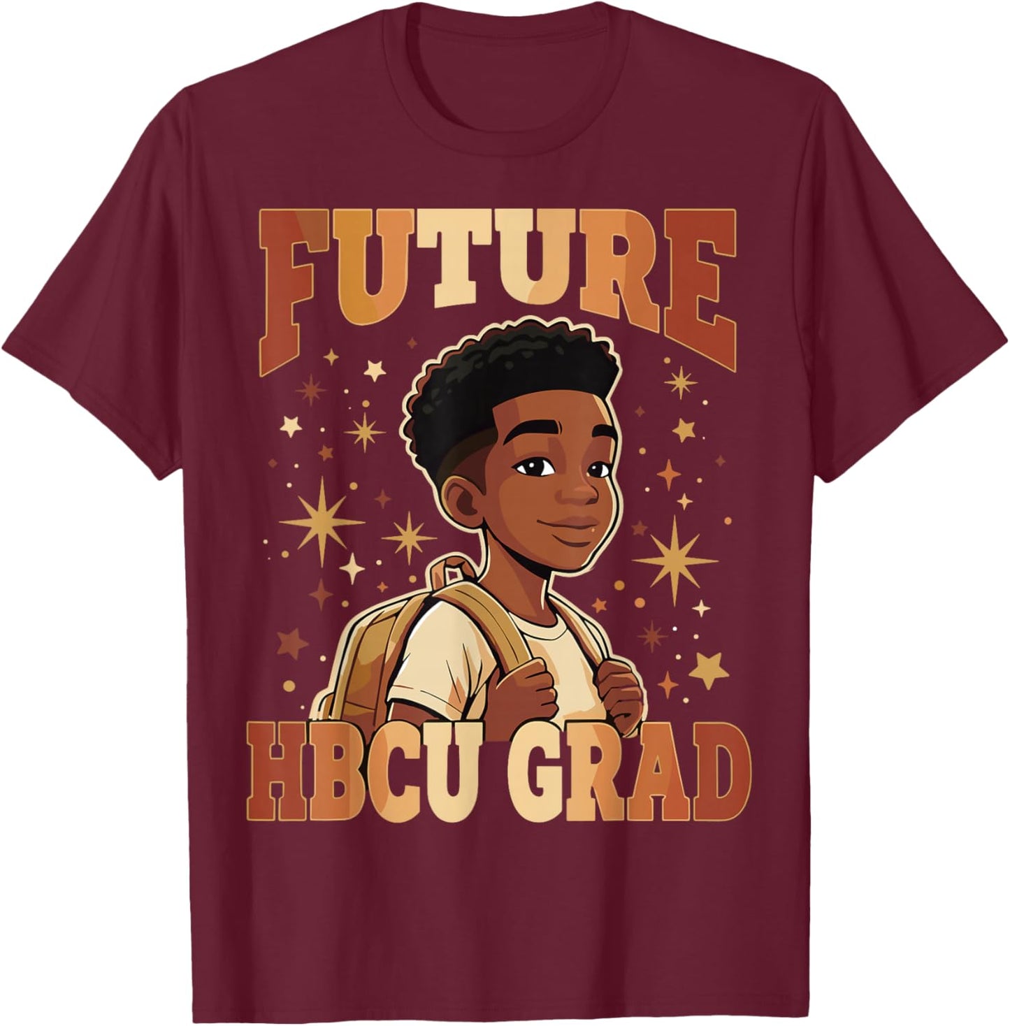 Future HBCU Grad Kids Afro Black Boy Graduation T-Shirt - T-Shirt | Maroon