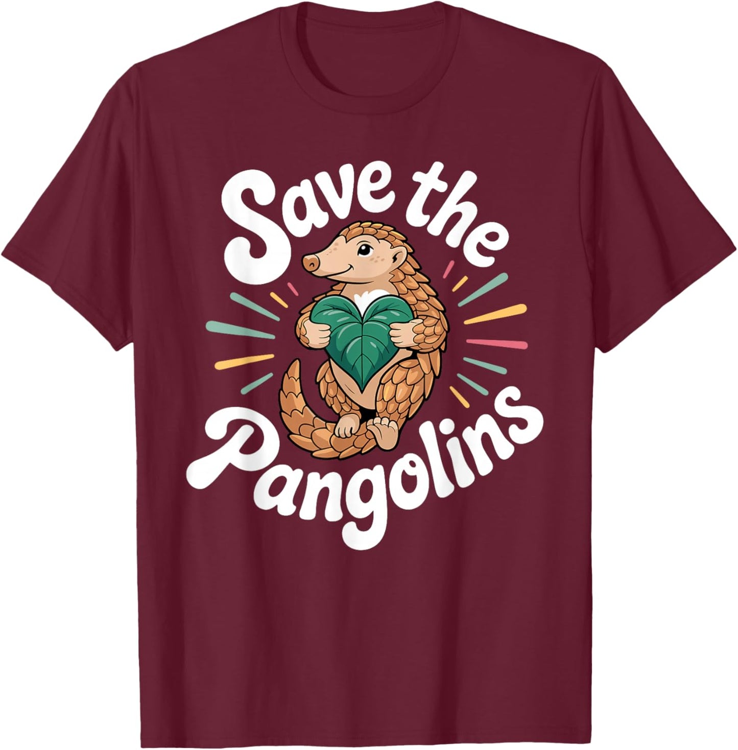 Cute Pangolin Art Women Kids Pangolin Lover Pangolin T-Shirt - T-Shirt | Maroon