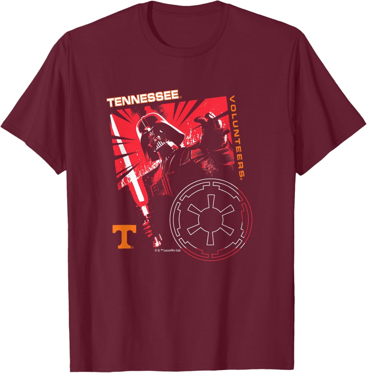 Tennessee Volunteers Star Wars Sith Lord Black T-Shirt - T-Shirt | Maroon