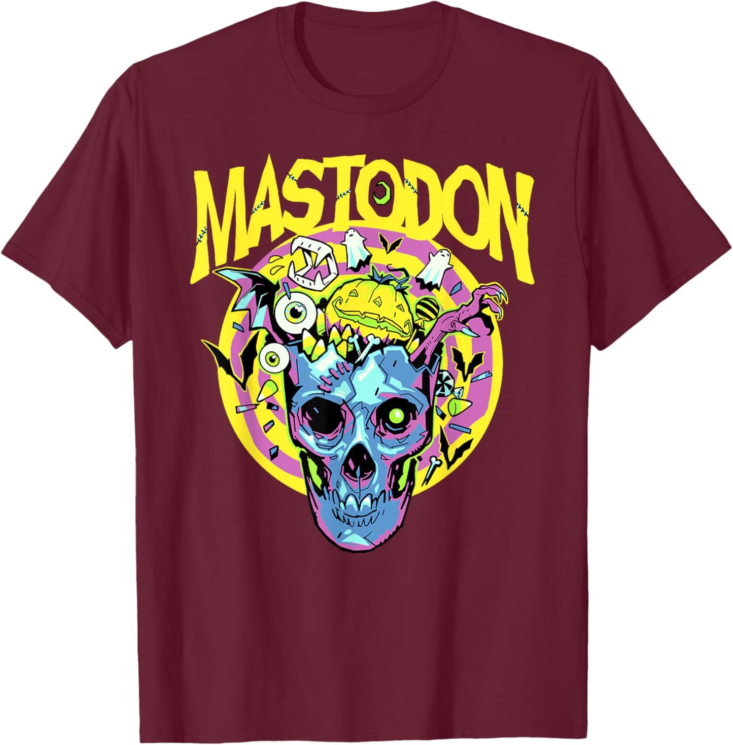 Mastodon – Sam Splosion Yellow T-Shirt - T-Shirt | Maroon