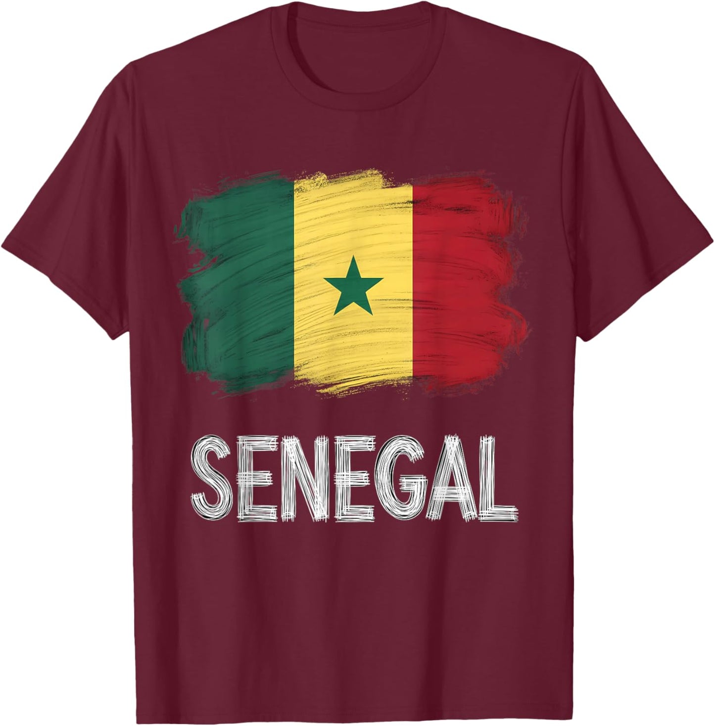 Senegal Flag Senegalese Pride T-Shirt - T-Shirt | Maroon
