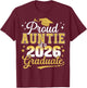 Proud Auntie of a Class of 2026 Graduate Senior Graduation T-Shirt - T-Shirt | Maroon