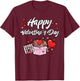 Happy Valentines Day Box Heart Calendar Women Girls Kids Men T-Shirt - T-Shirt | Maroon