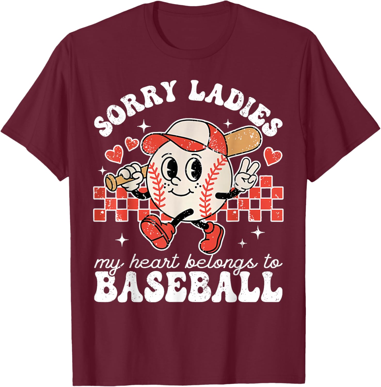 Sorry Ladies My Heart Belongs to Baseball Boy Kids T-Shirt - T-Shirt | Maroon