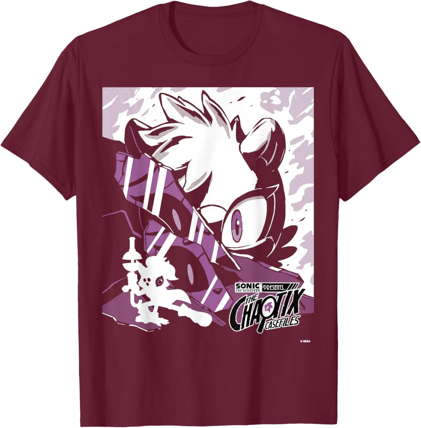 Sonic The Hedgehog Chaotix Casefiles Episode 3 T-Shirt - T-Shirt | Maroon