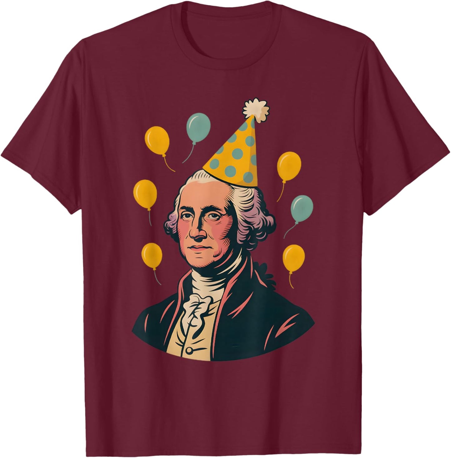 George Washington Birthday T-Shirt - T-Shirt | Maroon