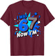 Blue Checkered I was 6 Now I'm 7 Birthday T-Shirt - T-Shirt | Maroon