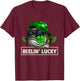 Reelin' Lucky Funny Fishing St Patrick's Day T-Shirt - T-Shirt | Maroon