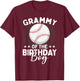 Grammy of The Birthday Boy Baseball Player Birthday T-Shirt - T-Shirt | Maroon