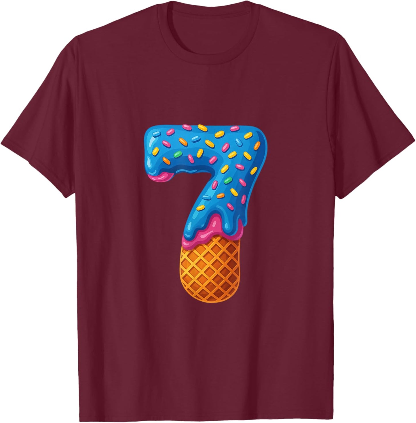 67 Ice Cream Drip Meme Funny Six Seven Gen-Alpha Couple T-Shirt - T-Shirt | Maroon