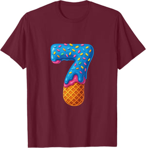 67 Ice Cream Drip Meme Funny Six Seven Gen-Alpha Couple T-Shirt - T-Shirt | Maroon