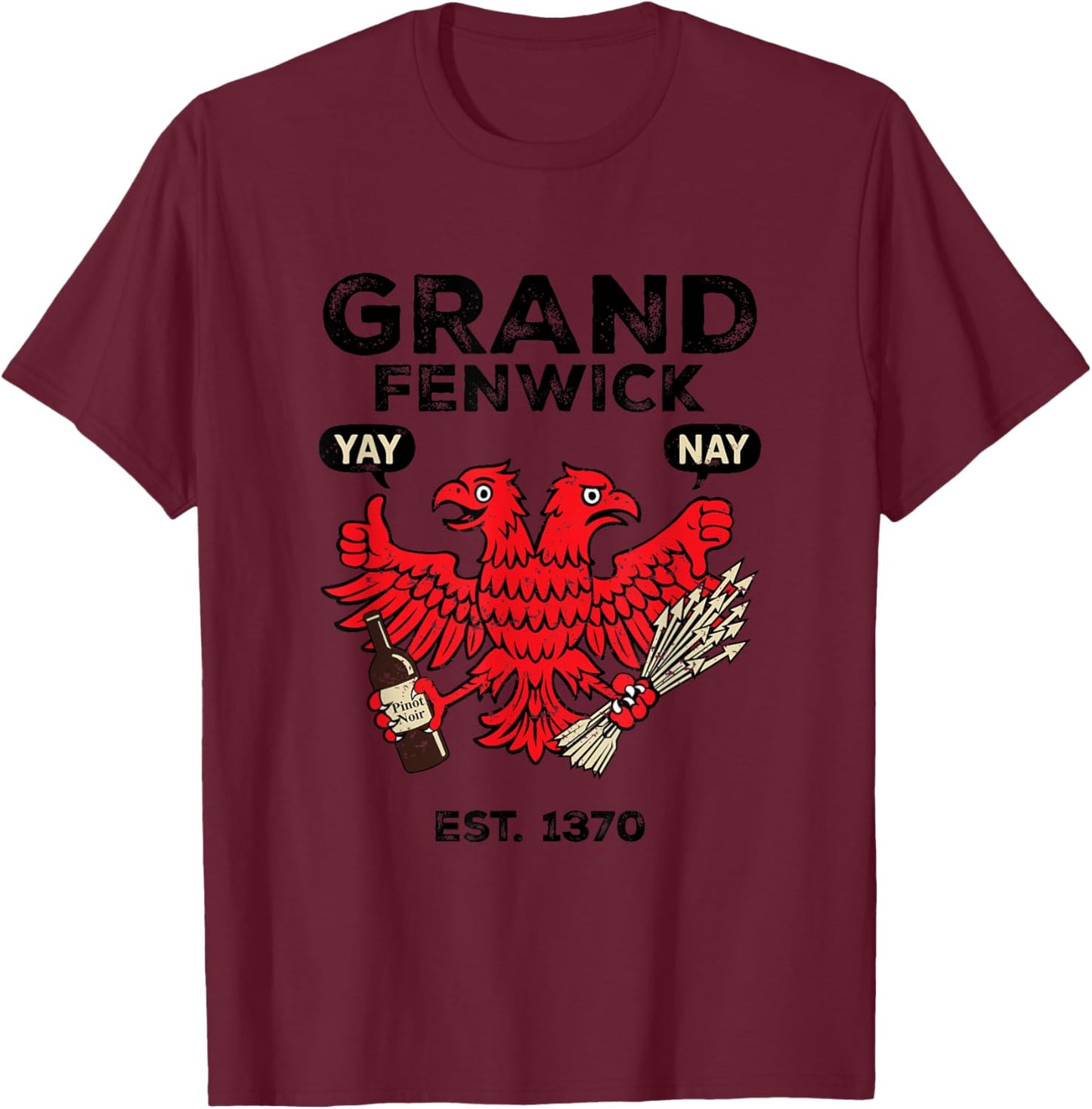 The Mouse That Roared-Grand Fenwick Vintage Design T-Shirt - T-Shirt | Maroon