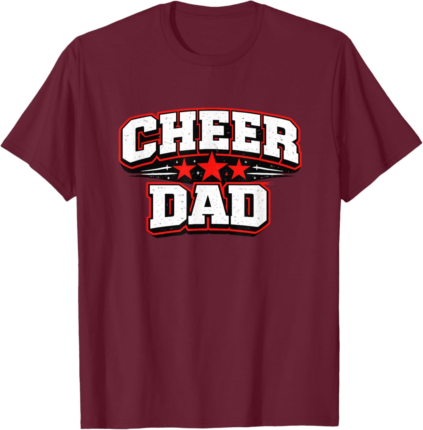 Cheer Dad Cheerleading Shirt Girls Youth Cheerleader T-Shirt - T-Shirt | Maroon