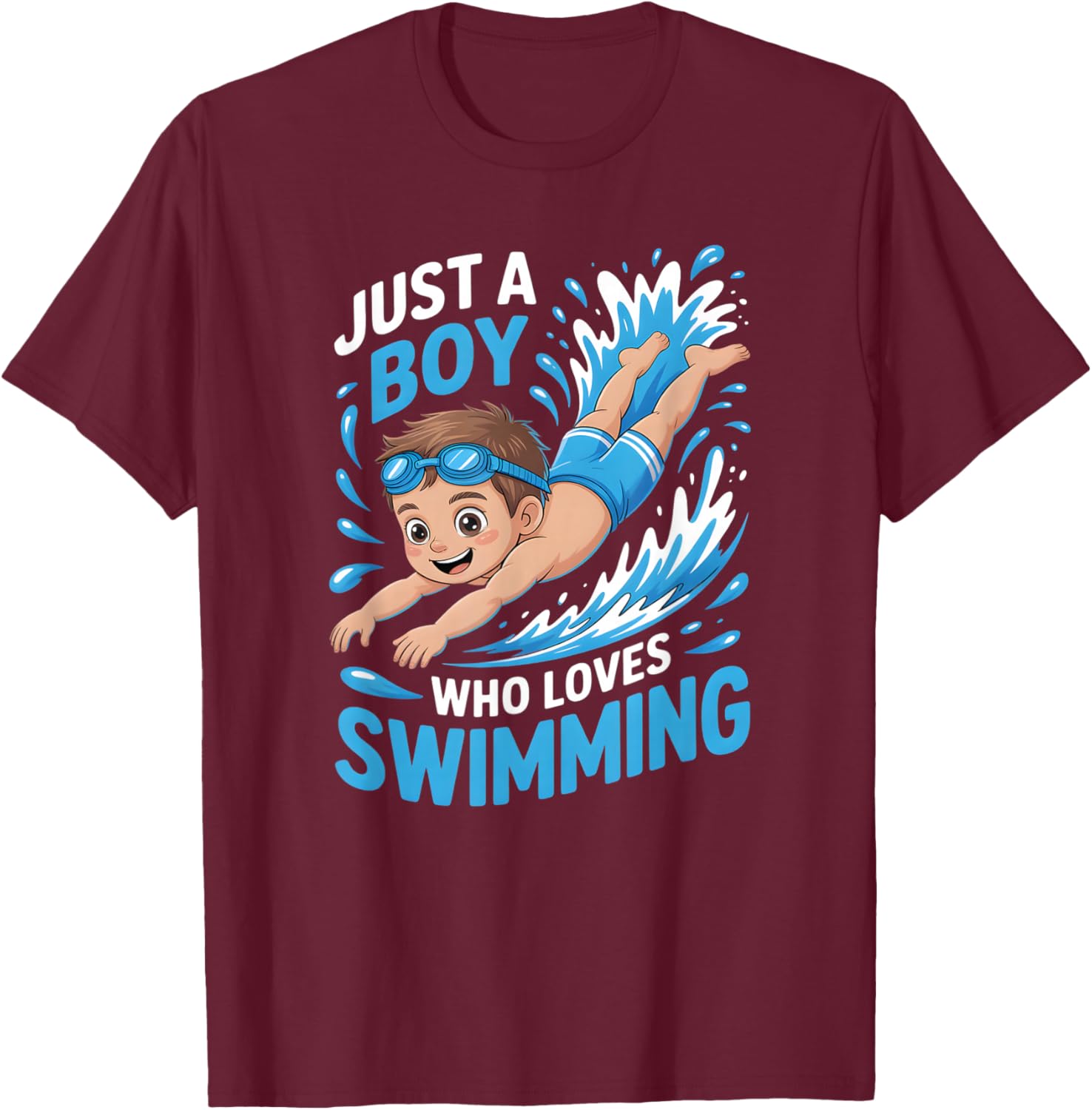 Boys Swimming T-Shirt - T-Shirt | Maroon