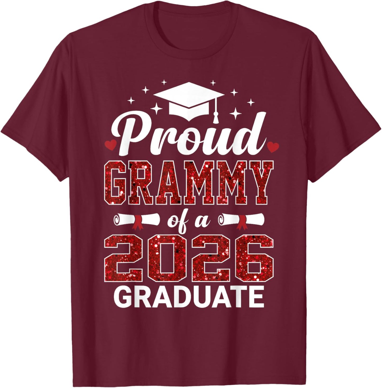 Proud Grammy of A 2026 Graduate Class of Graduation T-Shirt - T-Shirt | Maroon