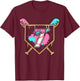 7th Birthday Baseball Bat Ice-Cream Drip 7yrs Old Boys Girls T-Shirt - T-Shirt | Maroon