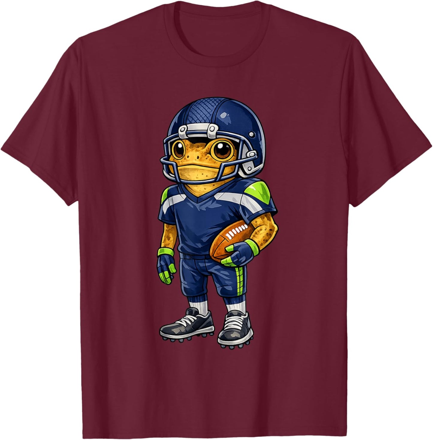 Funny Coqui Puerto Rican Heritage, Football Blue Coqui Frog T-Shirt - T-Shirt | Maroon