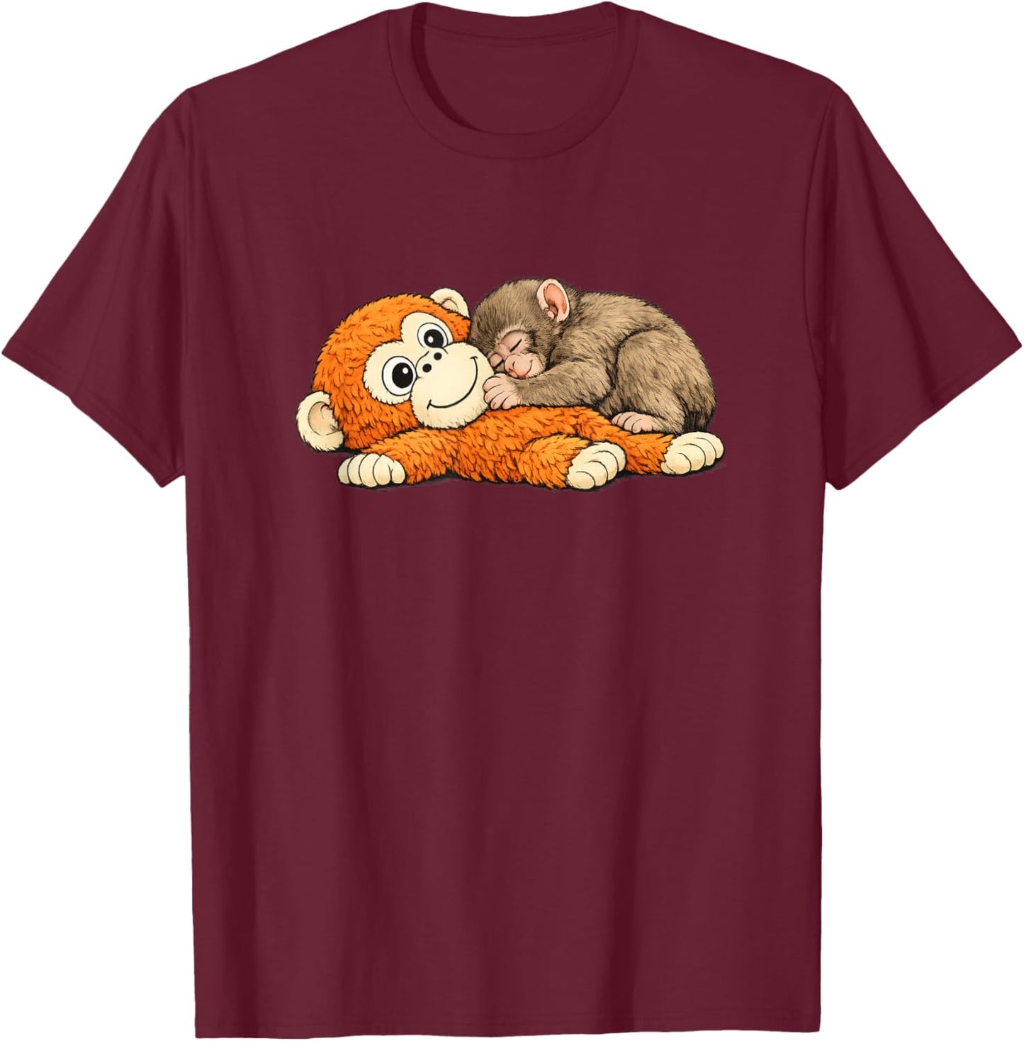 Punch Viral Monkey T-Shirt - T-Shirt | Maroon