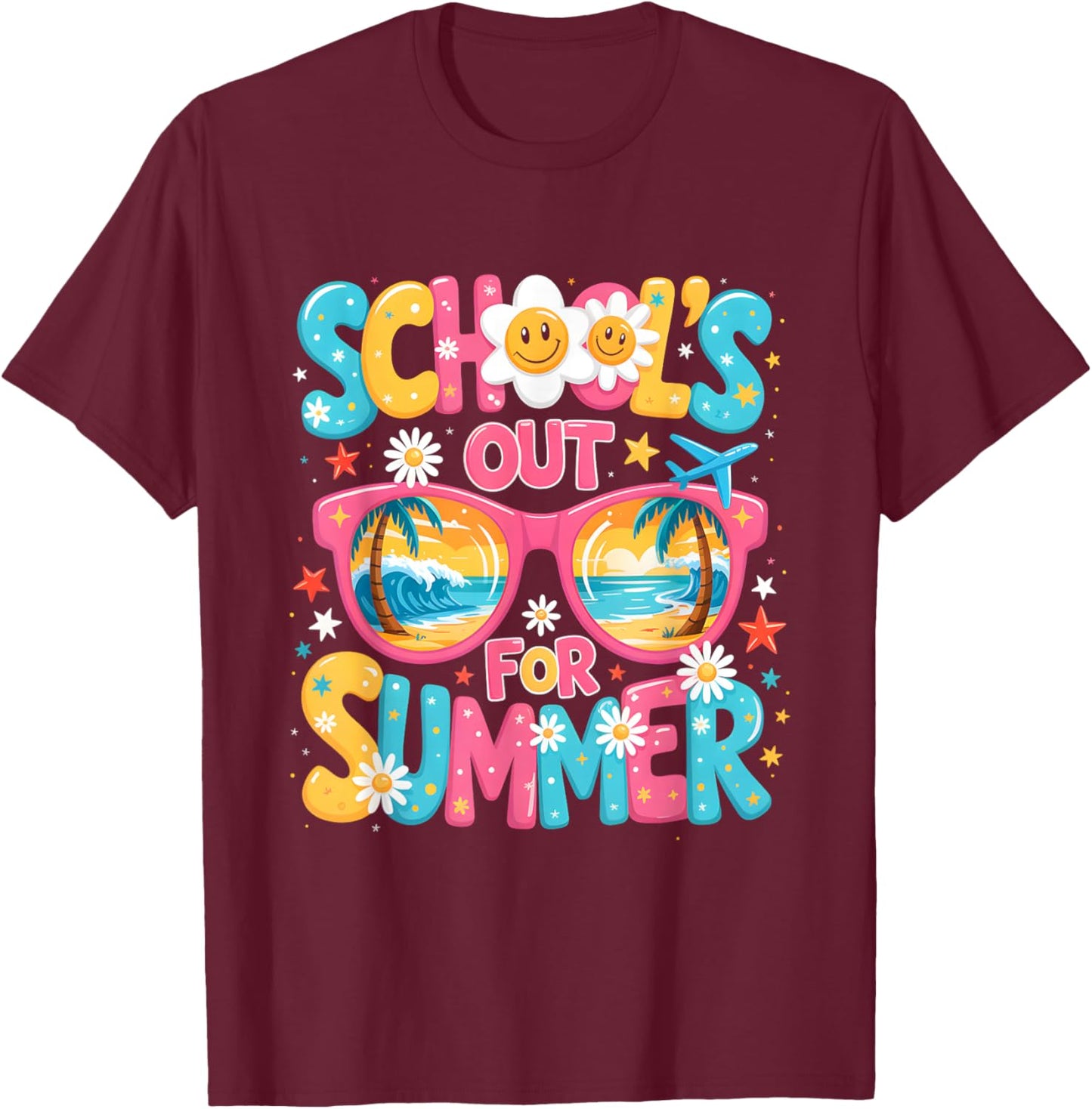 School's Out for Summer Last Day of School Teacher Kids T-Shirt - T-Shirt | Maroon