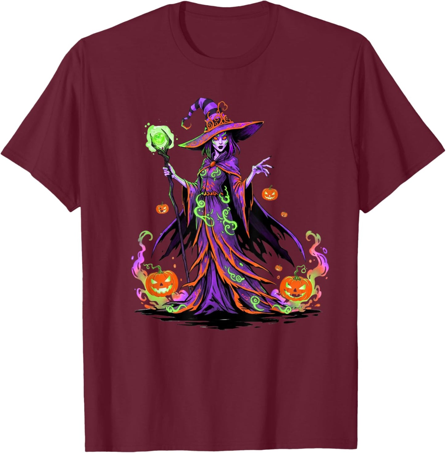 Funny Vintage Wicked Halloween Witch Design Men Women Kids T-Shirt - T-Shirt | Maroon