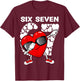 Valentines Day Boys Kids Girls Hearts Dabbing six Seven 67 T-Shirt - T-Shirt | Maroon
