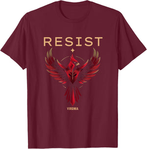 Virginia Resist 2026 Symbol of Rebel Alliance Red Cardinal T-Shirt - T-Shirt | Maroon