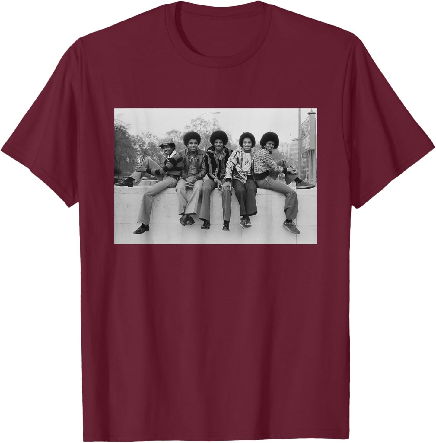 Michael Jackson The Jackson 5 Pop Group in London T-Shirt - T-Shirt | Maroon