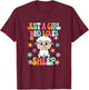 Just A Girl Who Loves Sheep Cute Groovy Sheep Kids T-Shirt - T-Shirt | Maroon